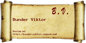 Bunder Viktor névjegykártya